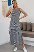 Multicolour Leopard Checkered Double Printed Reversible Sleeveless Long Dress